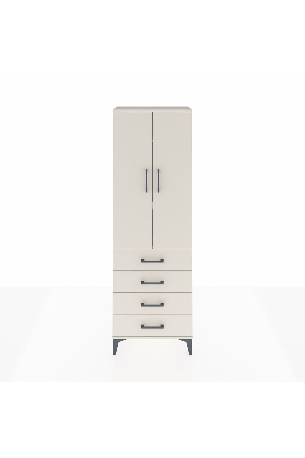 Arges Dolap 3 Raflı 4 Çekmeceli 2 Kapaklı 60x30x182 Aytaşı-Aytaşı