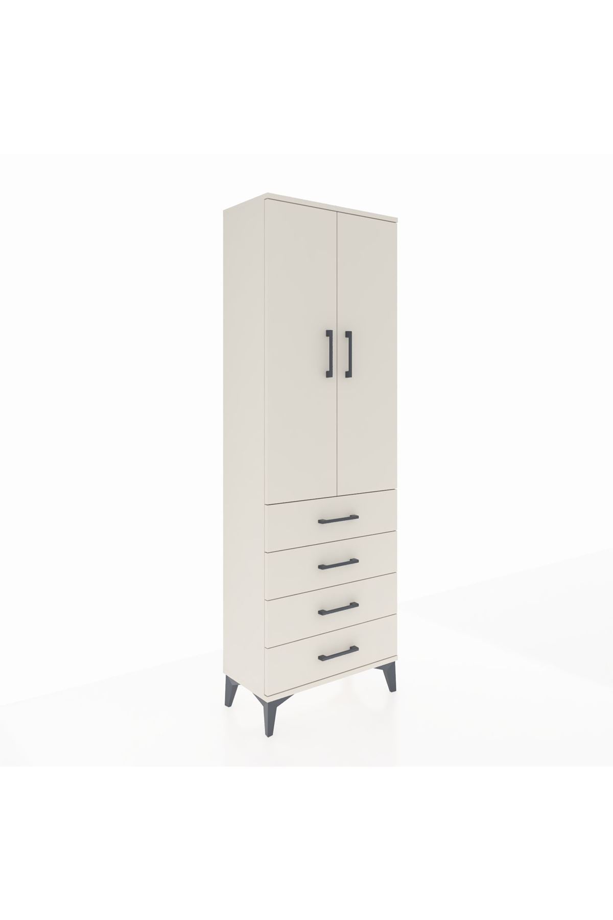 Arges Dolap 3 Raflı 4 Çekmeceli 2 Kapaklı 60x30x182 Aytaşı-Aytaşı