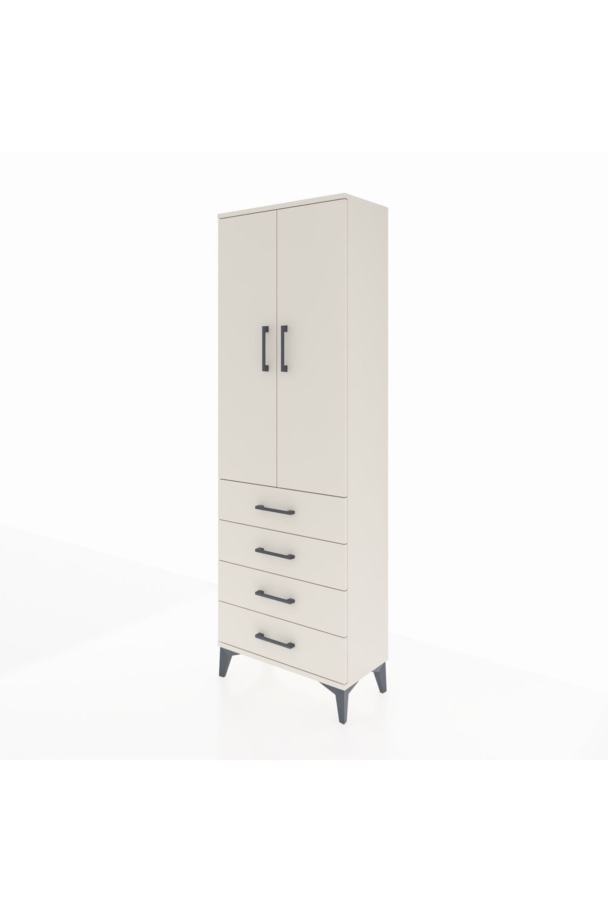 Arges Dolap 3 Raflı 4 Çekmeceli 2 Kapaklı 60x30x182 Aytaşı-Aytaşı