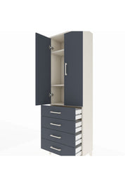 Arges Dolap 3 Raflı 4 Çekmeceli 2 Kapaklı 60x30x182 Aytaşı-Antrasit
