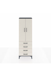 Arges Dolap 3 Raflı 4 Çekmeceli 2 Kapaklı 60x30x182 Antrasit-Aytaşı