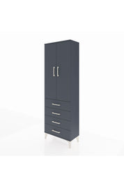 Arges Dolap 3 Raflı 4 Çekmeceli 2 Kapaklı 60x30x182 Antrasit-Antrasit