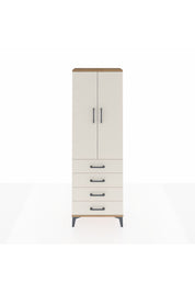 Arges Dolap 3 Raflı 4 Çekmeceli 2 Kapaklı 60x30x182 Çam-Aytaşı