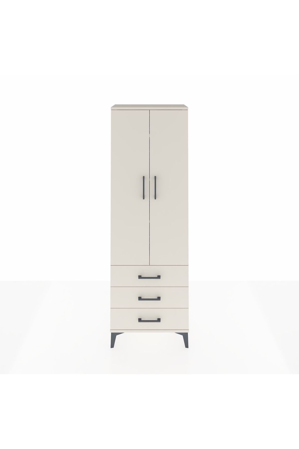 Arges Dolap 4 Raflı 3 Çekmeceli 2 Kapaklı 60x30x182 Aytaşı-Aytaşı