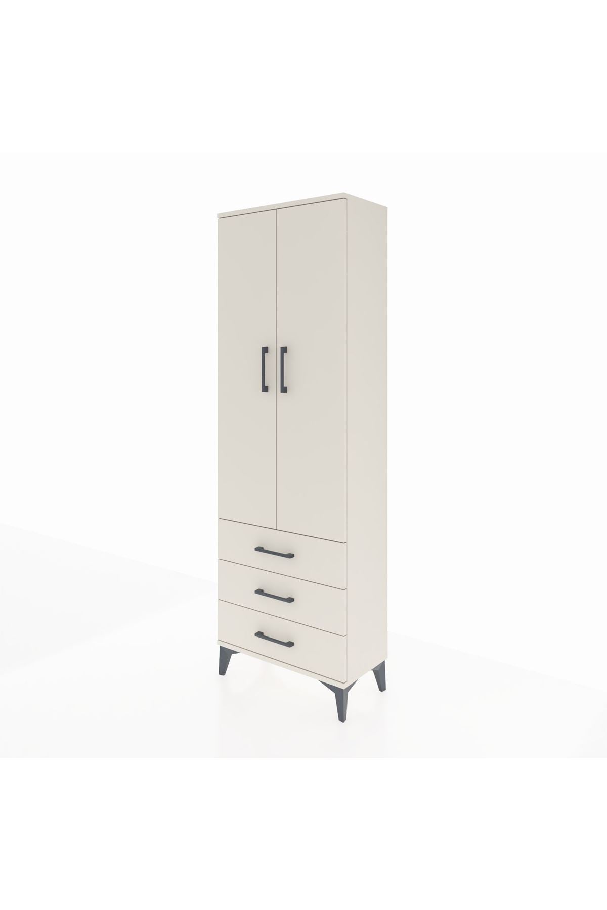 Arges Dolap 4 Raflı 3 Çekmeceli 2 Kapaklı 60x30x182 Aytaşı-Aytaşı