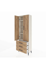 Arges Dolap 4 Raflı 3 Çekmeceli 2 Kapaklı 60x30x182 Aytaşı-Çam