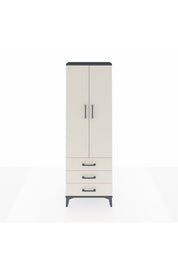 Arges Dolap 4 Raflı 3 Çekmeceli 2 Kapaklı 60x30x182 Antrasit-Aytaşı