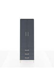 Arges Dolap 4 Raflı 3 Çekmeceli 2 Kapaklı 60x30x182 Antrasit-Antrasit
