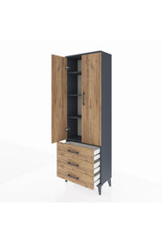 Arges Dolap 4 Raflı 3 Çekmeceli 2 Kapaklı 60x30x182 - S23M006V6A