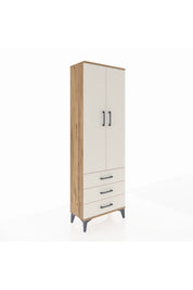Arges Dolap 4 Raflı 3 Çekmeceli 2 Kapaklı 60x30x182 Çam-Aytaşı