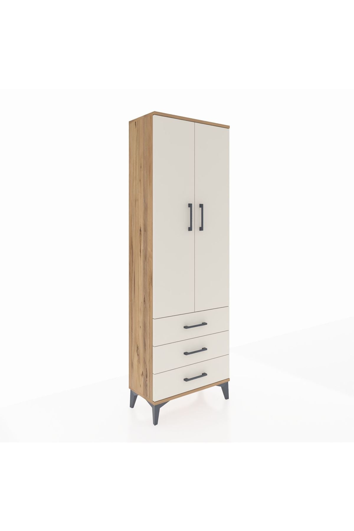 Arges Dolap 4 Raflı 3 Çekmeceli 2 Kapaklı 60x30x182 - S23M006V7A