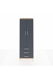 Arges Dolap 4 Raflı 3 Çekmeceli 2 Kapaklı 60x30x182 Çam-Antrasit