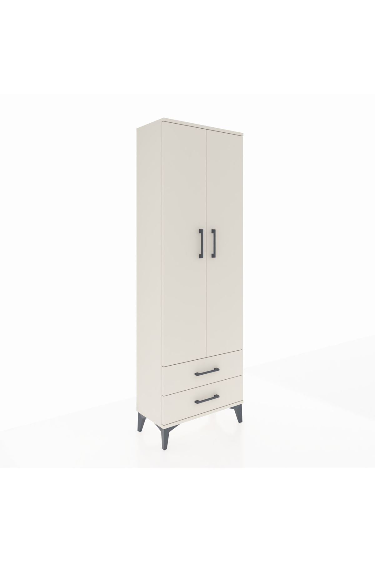 Arges Dolap 5 Raflı 2 Çekmeceli 2 Kapaklı 60x30x182 Aytaşı-Aytaşı