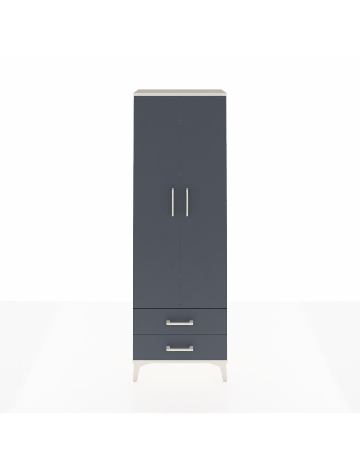 Arges Dolap 5 Raflı 2 Çekmeceli 2 Kapaklı 60x30x182 Aytaşı-Antrasit