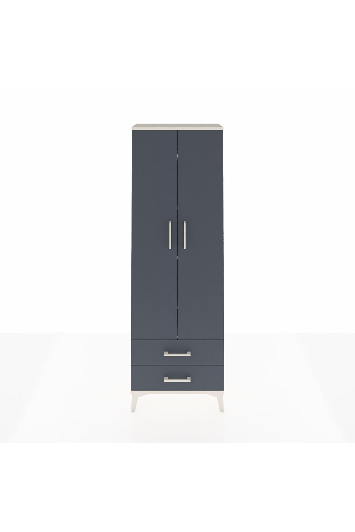 Arges Dolap 5 Raflı 2 Çekmeceli 2 Kapaklı 60x30x182 Aytaşı-Antrasit