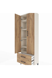 Arges Dolap 5 Raflı 2 Çekmeceli 2 Kapaklı 60x30x182 Aytaşı-Çam