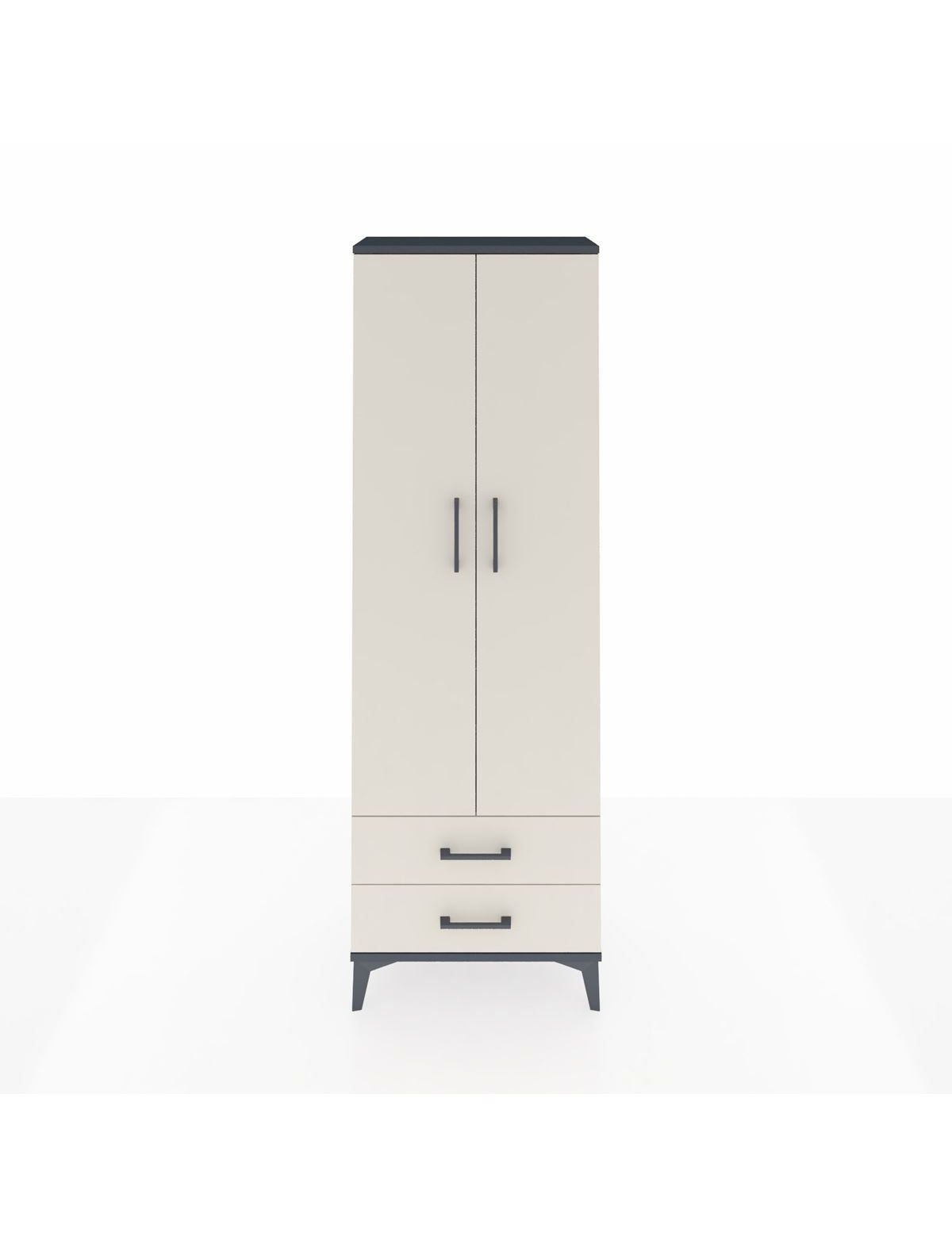 Arges Dolap 5 Raflı 2 Çekmeceli 2 Kapaklı 60x30x182 Antrasit-Aytaşı