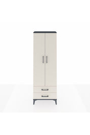 Arges Dolap 5 Raflı 2 Çekmeceli 2 Kapaklı 60x30x182 Antrasit-Aytaşı