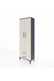 Arges Dolap 5 Raflı 2 Çekmeceli 2 Kapaklı 60x30x182 Antrasit-Aytaşı