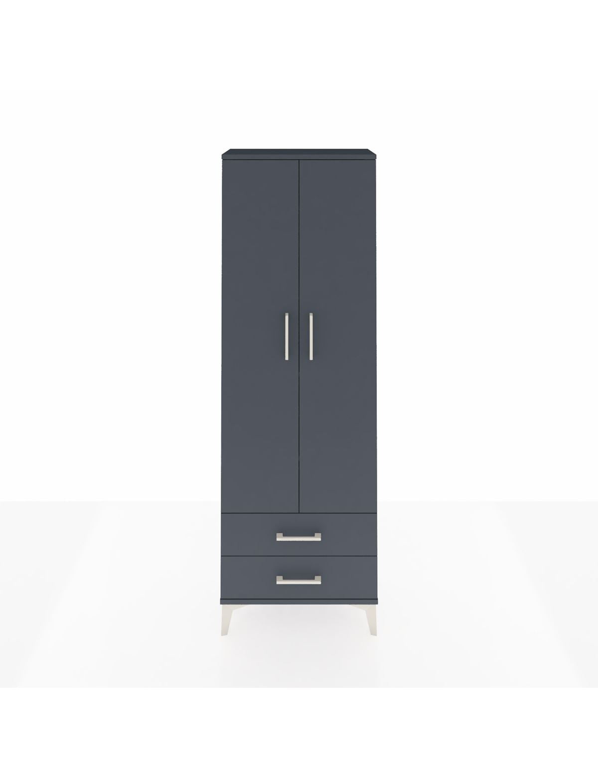 Arges Dolap 5 Raflı 2 Çekmeceli 2 Kapaklı 60x30x182 Antrasit-Antrasit