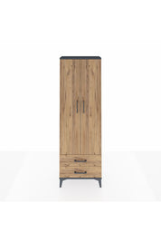 Arges Dolap 5 Raflı 2 Çekmeceli 2 Kapaklı 60x30x182 Antrasit-Çam