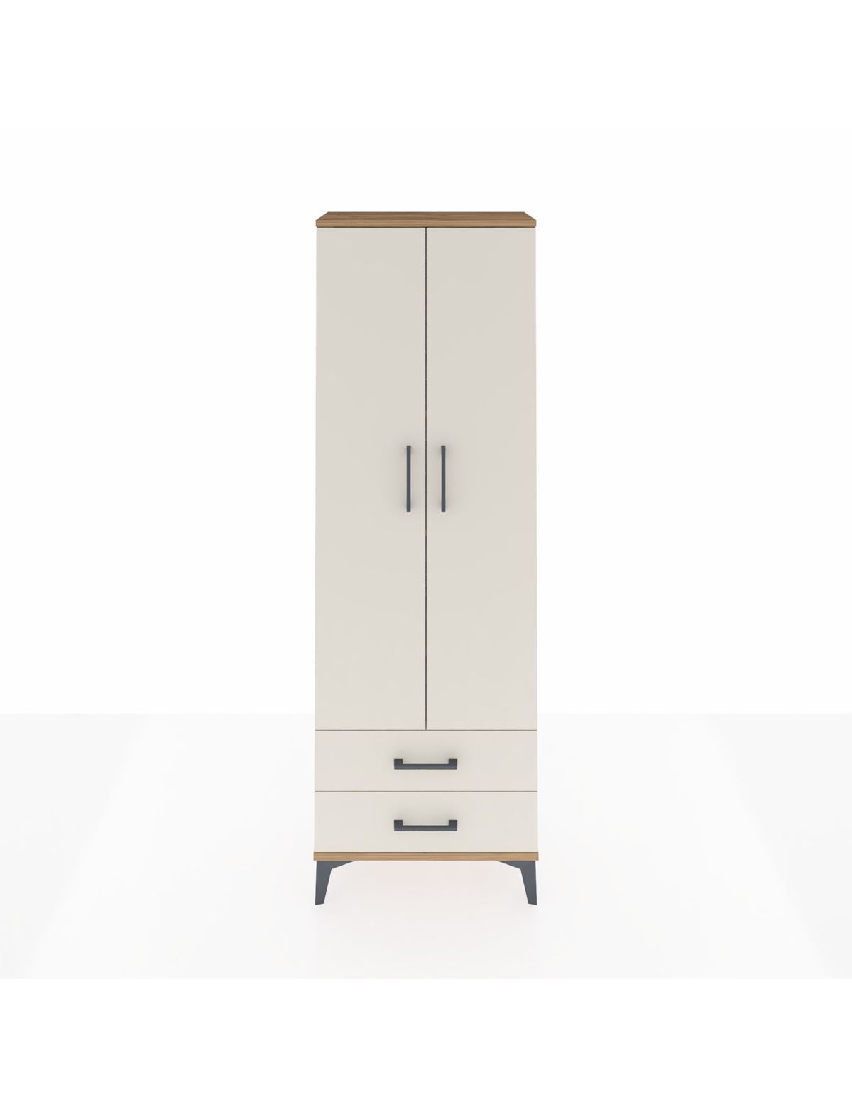 Arges Dolap 5 Raflı 2 Çekmeceli 2 Kapaklı 60x30x182 Çam-Aytaşı