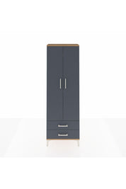 Arges Dolap 5 Raflı 2 Çekmeceli 2 Kapaklı 60x30x182 Çam-Antrasit
