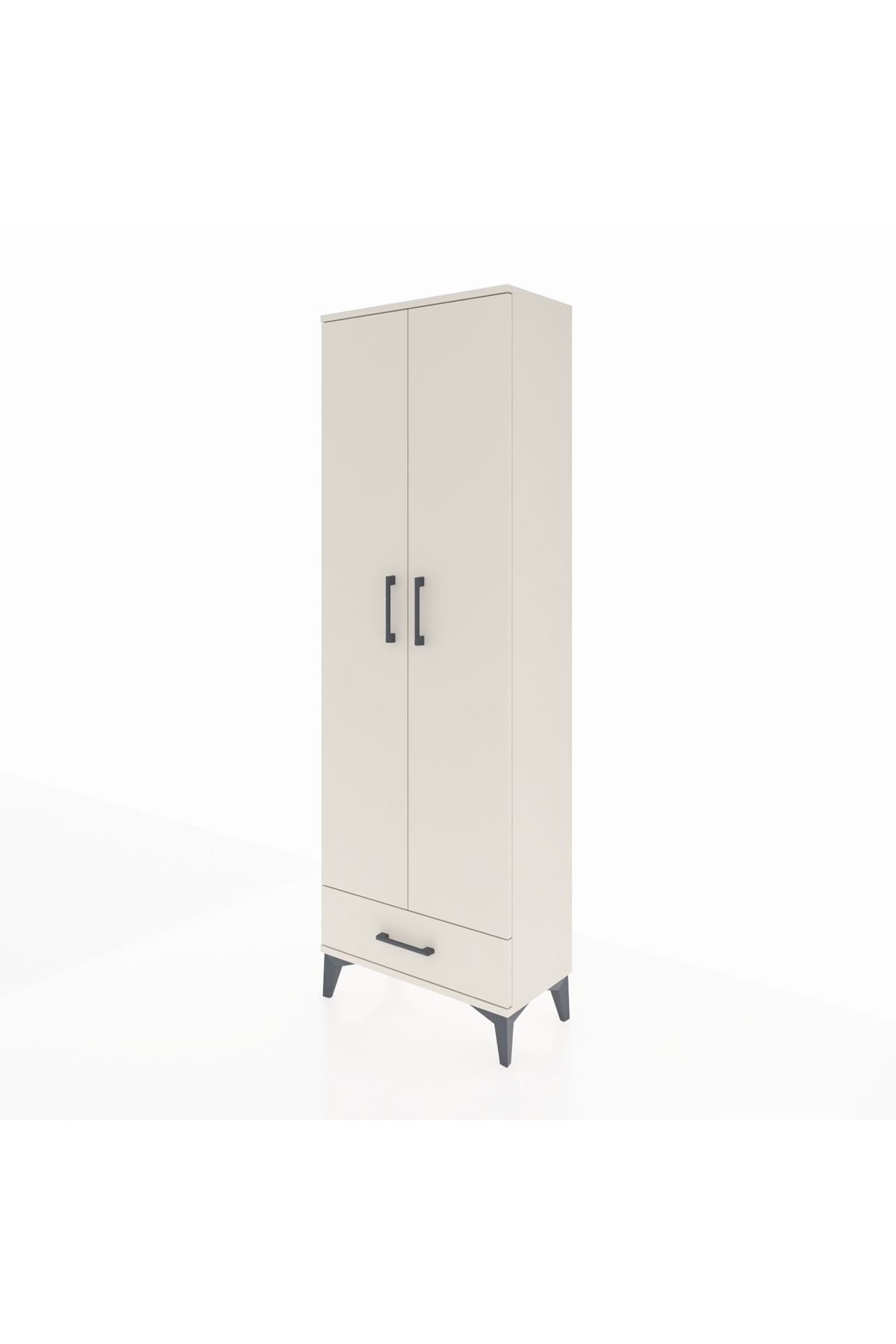 Arges Dolap 5 Raflı Tek Çekmeceli 2 Kapaklı 60x30x182 Aytaşı-Aytaşı