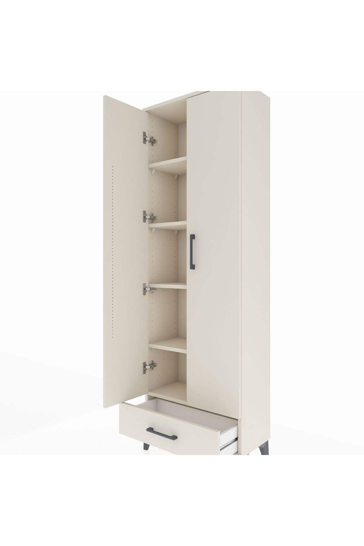 Arges Dolap 5 Raflı Tek Çekmeceli 2 Kapaklı 60x30x182 Aytaşı-Aytaşı