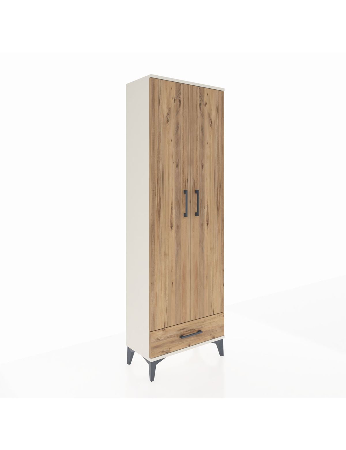 Arges Dolap 5 Raflı Tek Çekmeceli 2 Kapaklı 60x30x182 Aytaşı-Çam