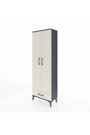 Arges Dolap 5 Raflı Tek Çekmeceli 2 Kapaklı 60x30x182 Antrasit-Aytaşı