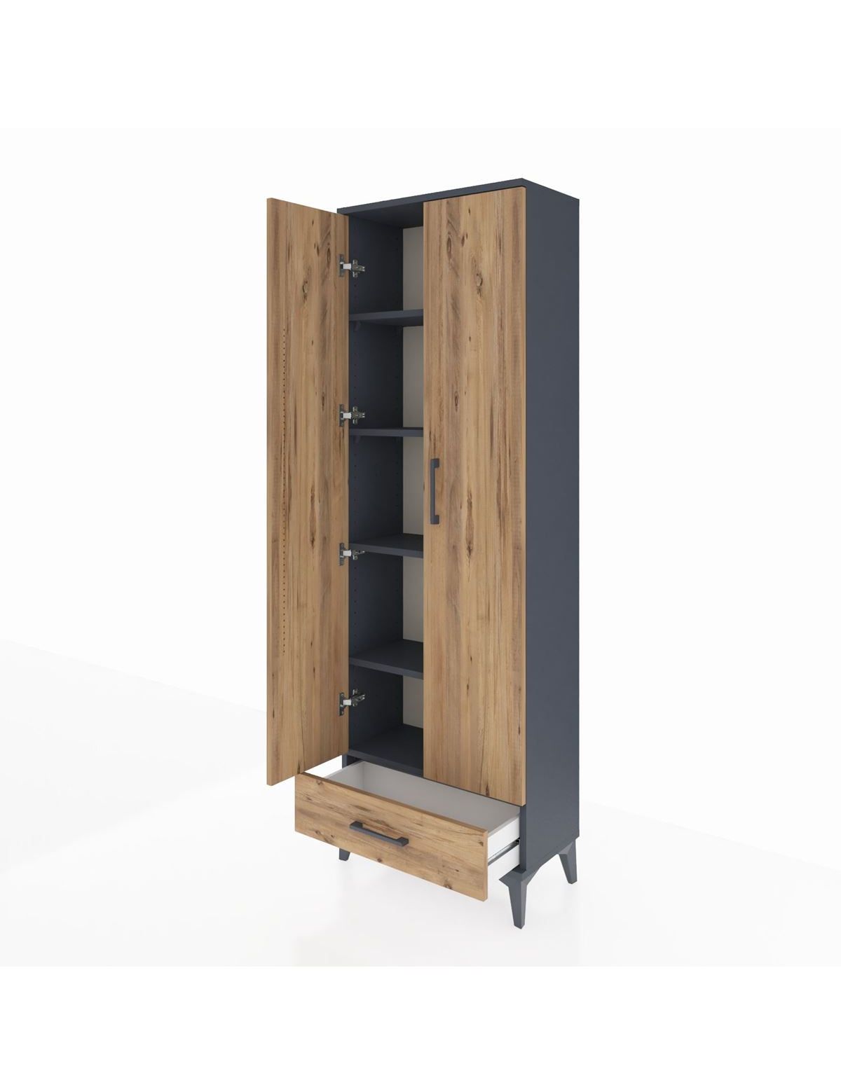 Arges Dolap 5 Raflı Tek Çekmeceli 2 Kapaklı 60x30x182 - S23M008V6A