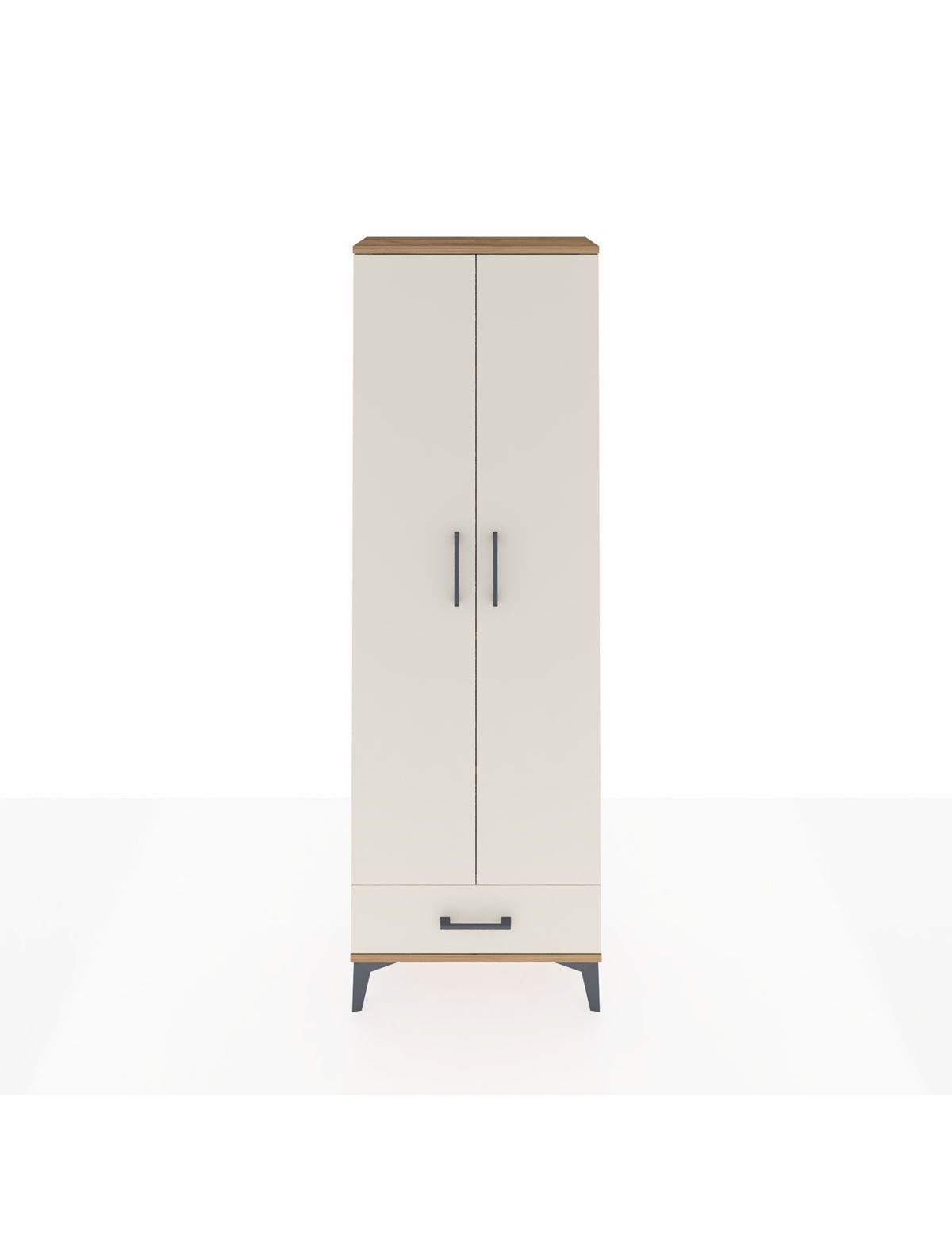 Arges Dolap 5 Raflı Tek Çekmeceli 2 Kapaklı 60x30x182 Çam-Aytaşı