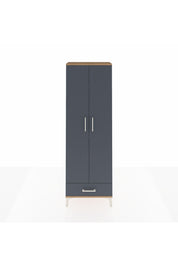 Arges Dolap 5 Raflı Tek Çekmeceli 2 Kapaklı 60x30x182 Çam-Antrasit