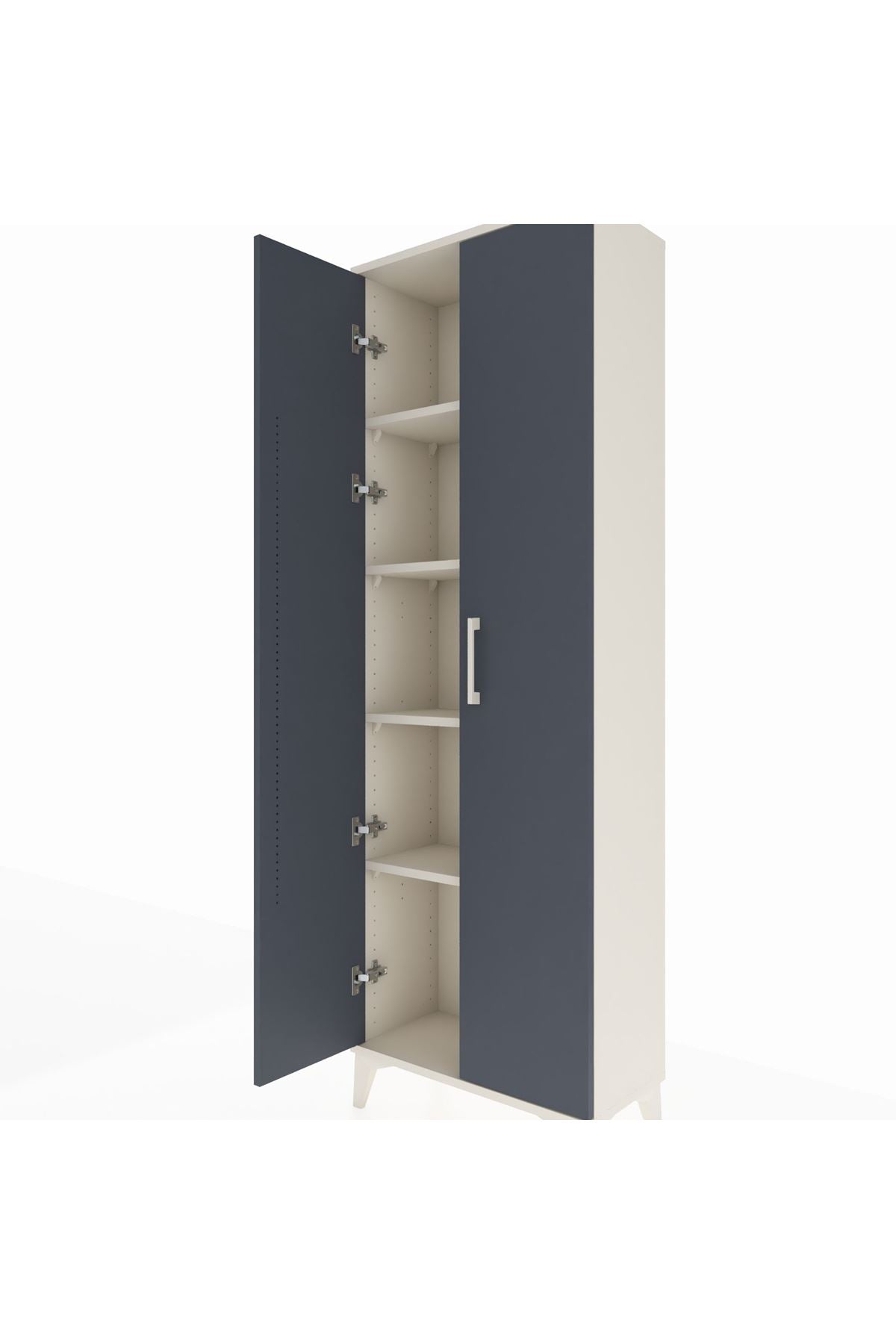 Arges Dolap 4 Raflı 2 Kapaklı 60x30x182 Aytaşı-Antrasit