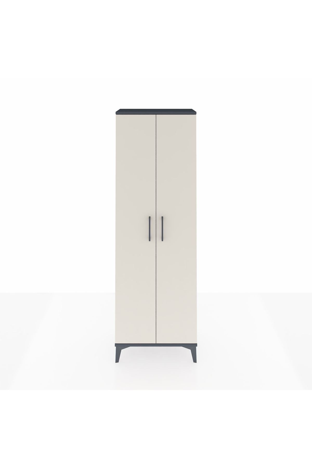 Arges Dolap 4 Raflı 2 Kapaklı 60x30x182 Antrasit-Aytaşı