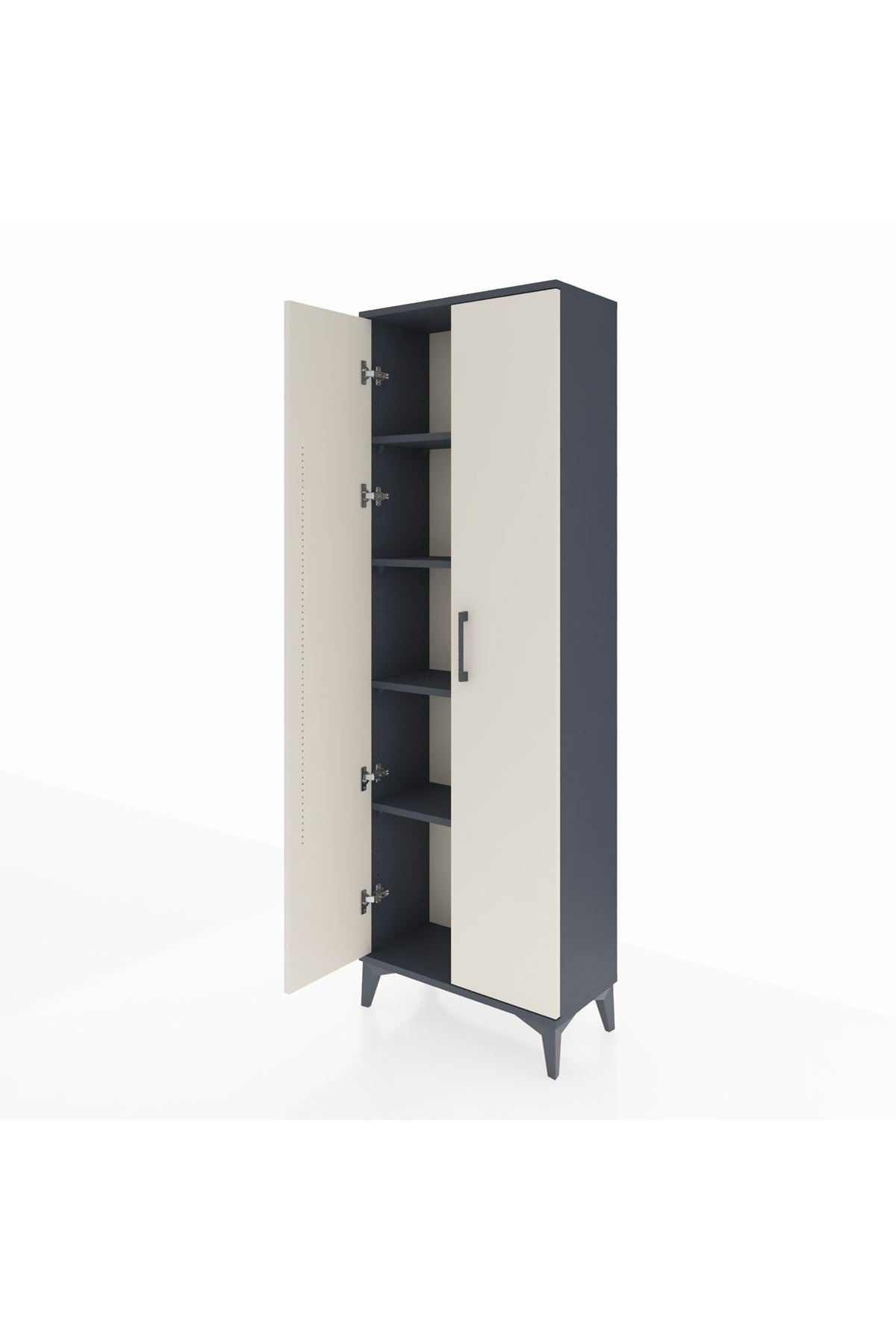 Arges Dolap 4 Raflı 2 Kapaklı 60x30x182 Antrasit-Aytaşı