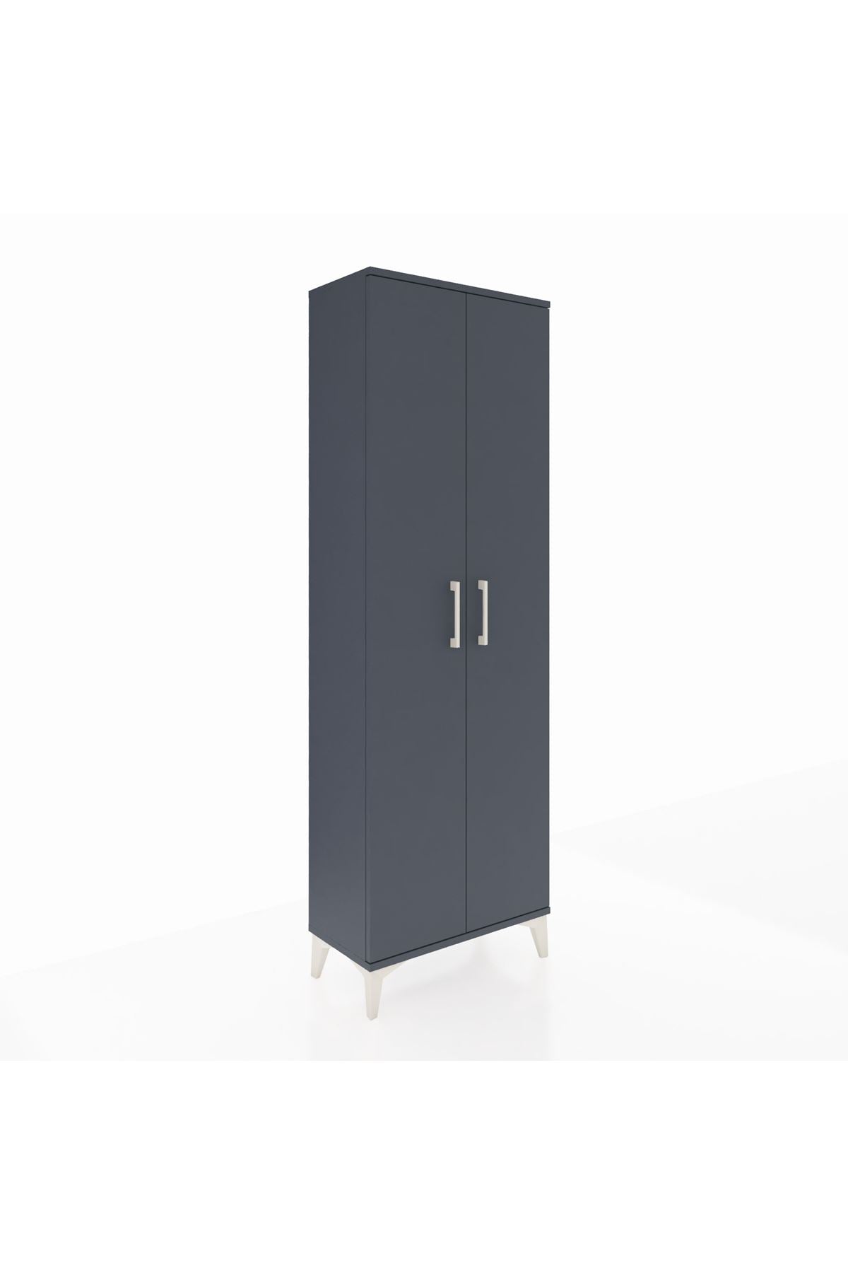 Arges Dolap 4 Raflı 2 Kapaklı 60x30x182 Antrasit-Antrasit