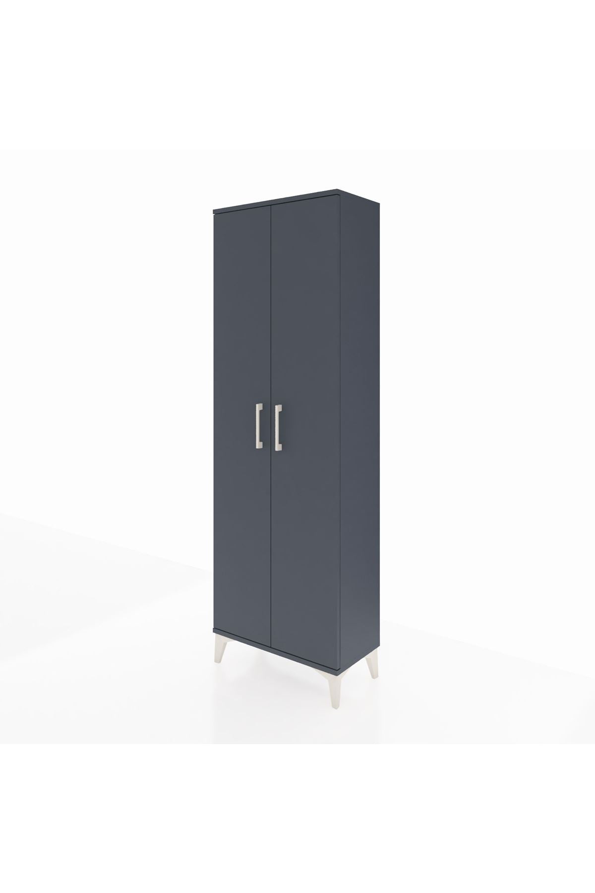 Arges Dolap 4 Raflı 2 Kapaklı 60x30x182 Antrasit-Antrasit