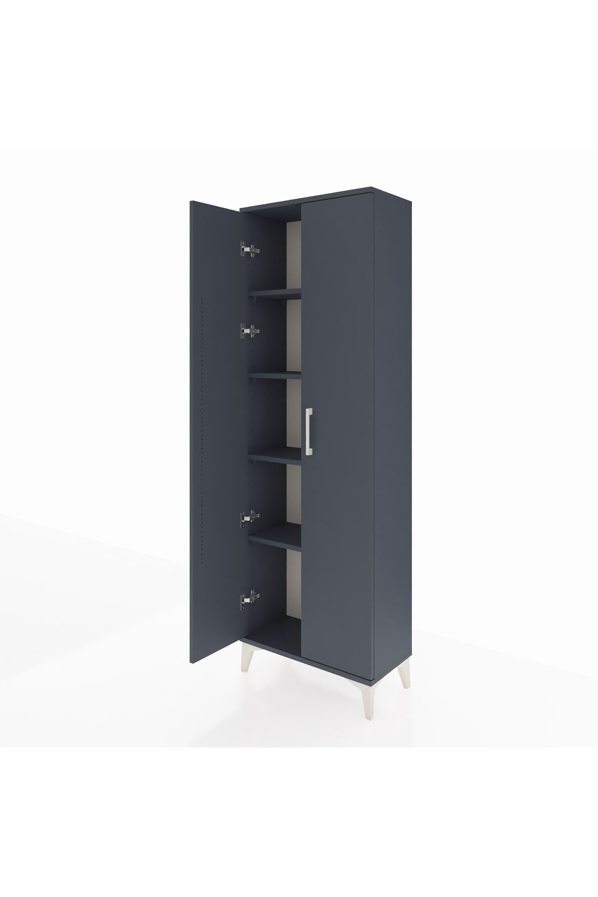 Arges Dolap 4 Raflı 2 Kapaklı 60x30x182 Antrasit-Antrasit