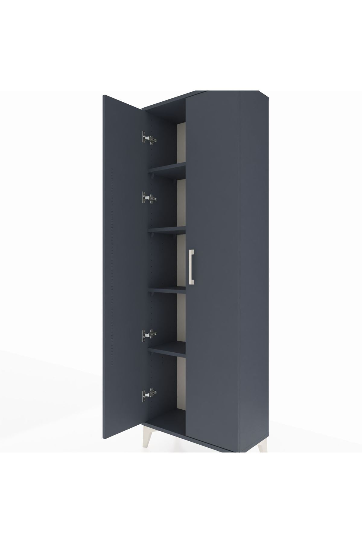 Arges Dolap 4 Raflı 2 Kapaklı 60x30x182 Antrasit-Antrasit