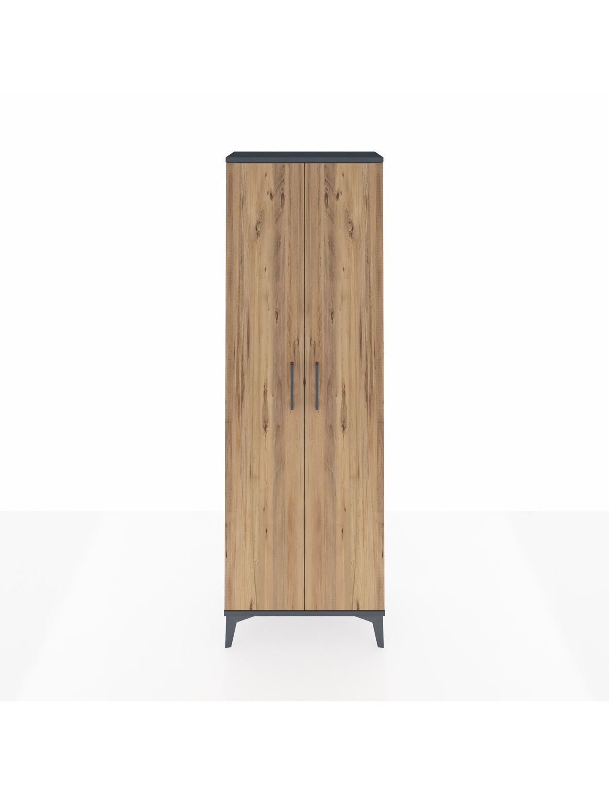 Arges Dolap 4 Raflı 2 Kapaklı 60x30x182 Antrasit-Çam