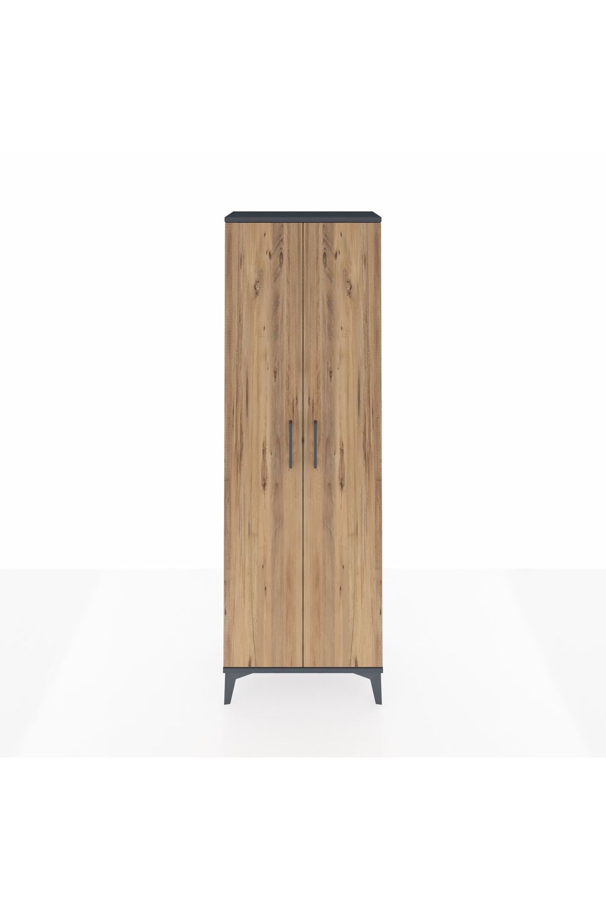 Arges Dolap 4 Raflı 2 Kapaklı 60x30x182 Antrasit-Çam