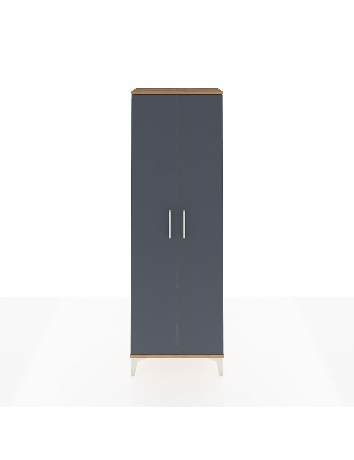 Arges Dolap 4 Raflı 2 Kapaklı 60x30x182 Çam-Antrasit
