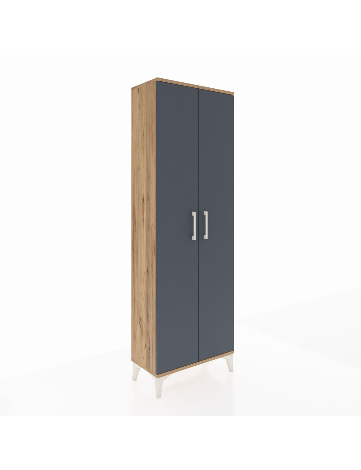 Arges Dolap 4 Raflı 2 Kapaklı 60x30x182 Çam-Antrasit