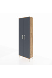 Arges Dolap 4 Raflı 2 Kapaklı 60x30x182 Çam-Antrasit