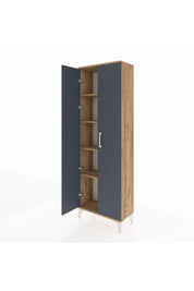 Arges Dolap 4 Raflı 2 Kapaklı 60x30x182 Çam-Antrasit