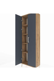 Arges Dolap 4 Raflı 2 Kapaklı 60x30x182 Çam-Antrasit