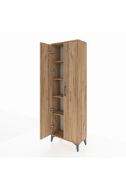 Arges Dolap 4 Raflı 2 Kapaklı 60x30x182 Çam-Çam
