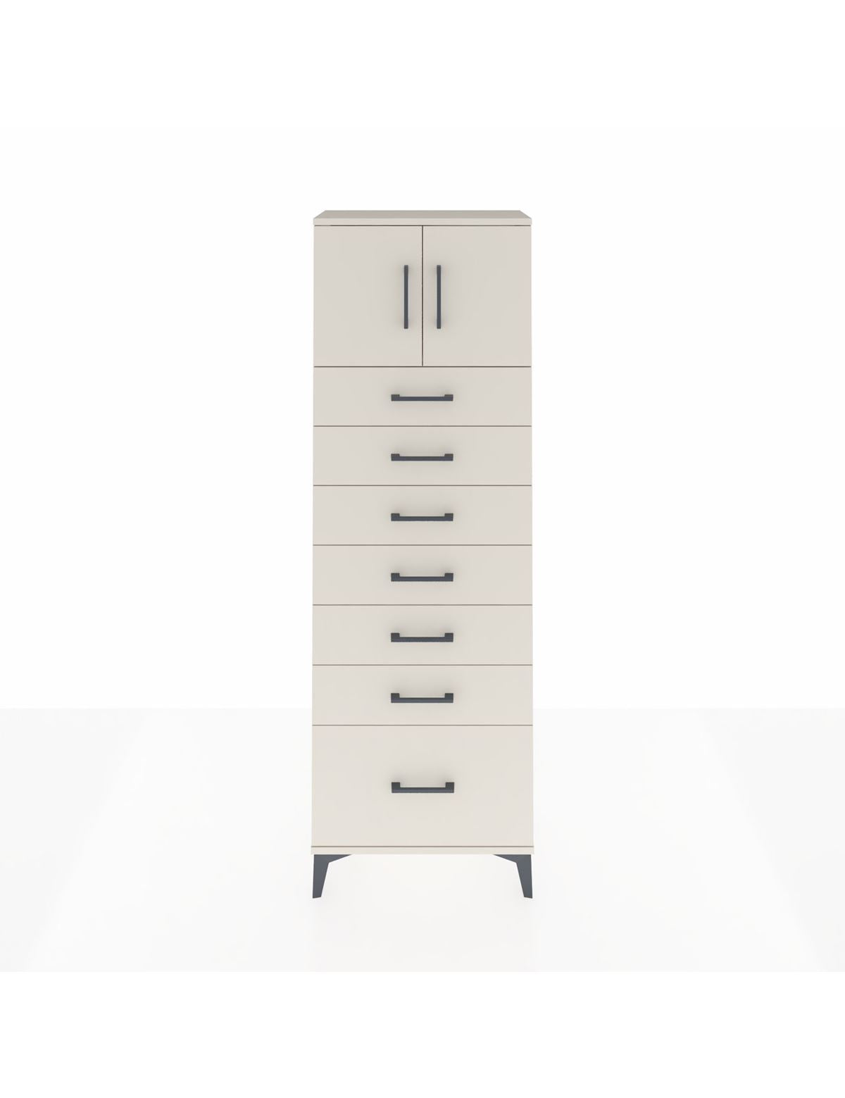 Arges Dolap Tek Raflı 7 Çekmeceli 2 Kapaklı 60x30x182 Aytaşı-Aytaşı